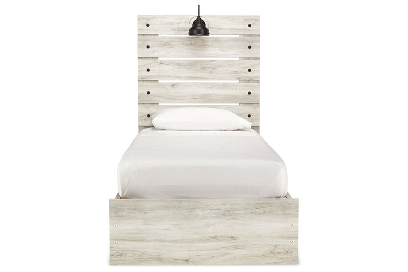 Cambeck Whitewash Twin Panel Bed with 4 Storage Drawers from Ashley - Luna Furniture