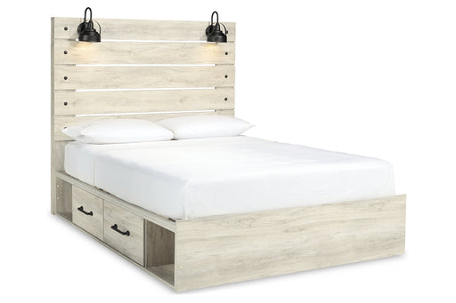 Cambeck Whitewash Queen Platform Bed with 2 Storage Drawers from Ashley - Luna Furniture
