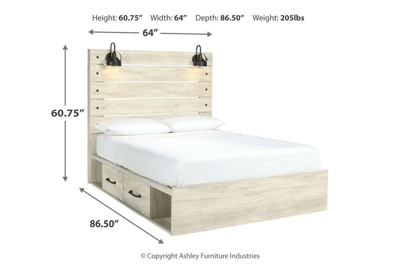 Cambeck Whitewash Queen Platform Bed with 2 Storage Drawers from Ashley - Luna Furniture
