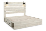 Cambeck Whitewash King Platform Bed with 2 Storage Drawers from Ashley - Luna Furniture
