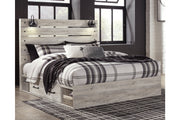 Cambeck Whitewash King Platform Bed with 4 Storage Drawers -  Ashley - Luna Furniture