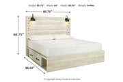 Cambeck Whitewash King Platform Bed with 4 Storage Drawers from Ashley - Luna Furniture