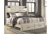 Cambeck Whitewash King Panel Bed with 2 Storage Drawers from Ashley - Luna Furniture