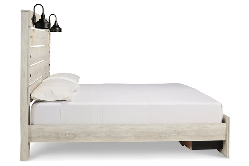 Cambeck Whitewash King Panel Bed with 2 Storage Drawers from Ashley - Luna Furniture