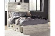 Cambeck Whitewash Full Panel Bed with 2 Storage Drawers from Ashley - Luna Furniture