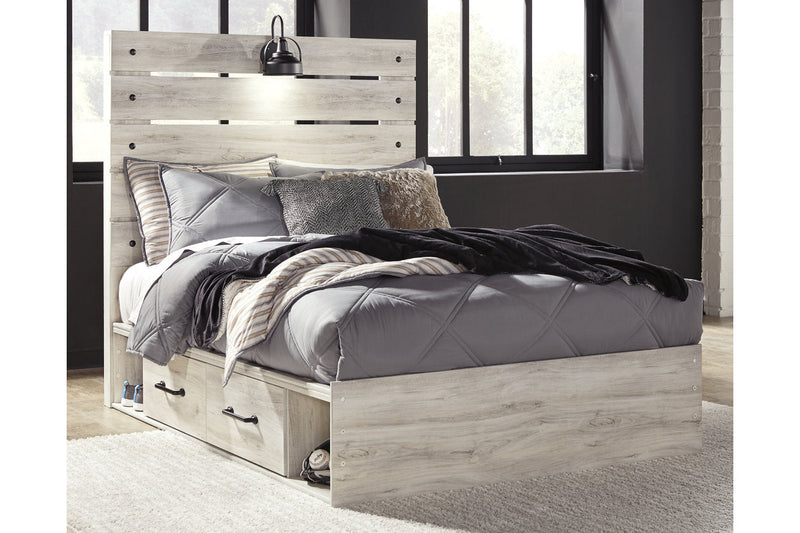 Cambeck Whitewash Full Panel Bed with 2 Storage Drawers from Ashley - Luna Furniture