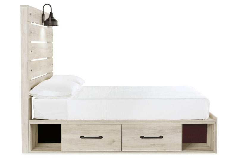 Cambeck Whitewash Full Panel Bed with 2 Storage Drawers from Ashley - Luna Furniture
