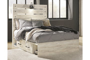 Cambeck Whitewash Full Panel Bed with 4 Storage Drawers from Ashley - Luna Furniture