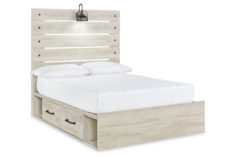 Cambeck Whitewash Full Panel Bed with 4 Storage Drawers from Ashley - Luna Furniture