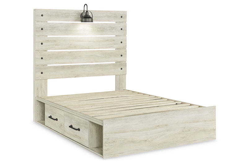 Cambeck Whitewash Full Panel Bed with 4 Storage Drawers from Ashley - Luna Furniture
