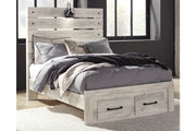 Cambeck Whitewash Full Panel Bed with 2 Storage Drawers from Ashley - Luna Furniture