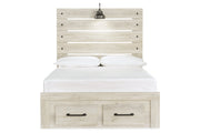 Cambeck Whitewash Full Panel Bed with 2 Storage Drawers from Ashley - Luna Furniture