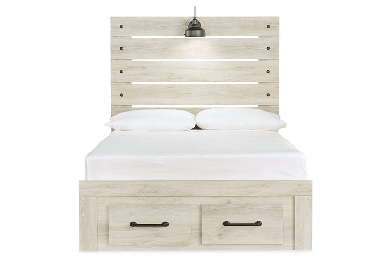 Cambeck Whitewash Full Panel Bed with 2 Storage Drawers from Ashley - Luna Furniture