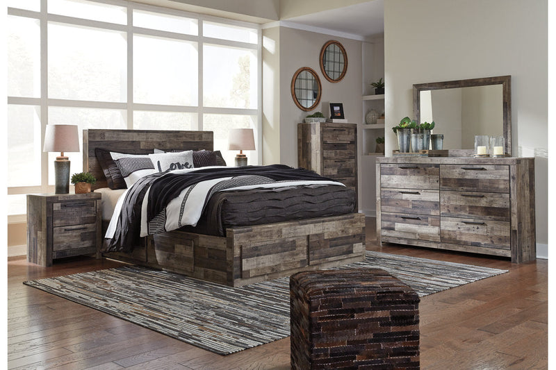 Derekson Multi Gray Queen Platform Bed with 6 Storage Drawers from Ashley - Luna Furniture
