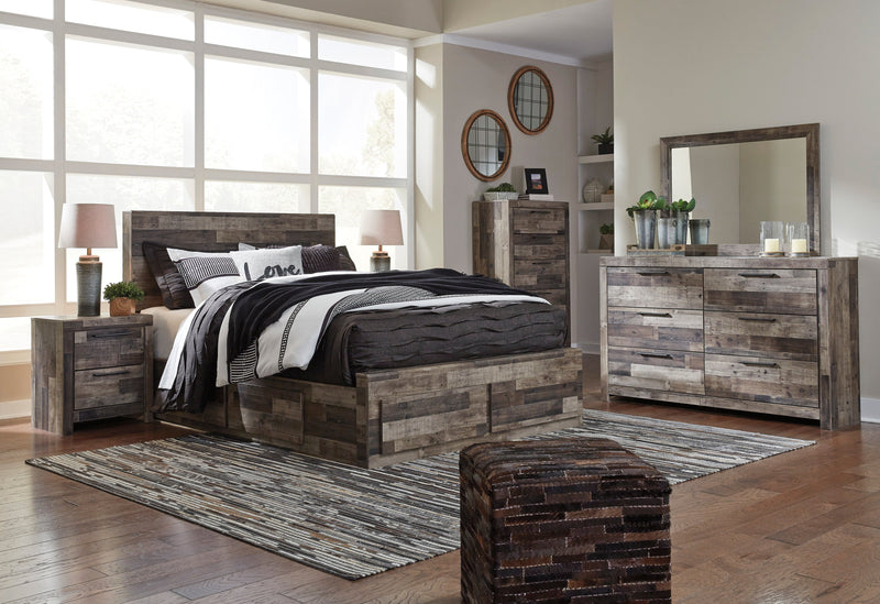Derekson Multi Gray Side/Footboard Storage Platform Bedroom Set from Ashley - Luna Furniture