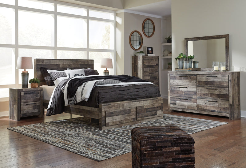 Derekson Multi Gray Footboard Storage Platform Bedroom Set from Ashley - Luna Furniture