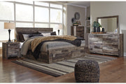 Derekson Multi Gray King Panel Bed with 4 Storage Drawers from Ashley - Luna Furniture