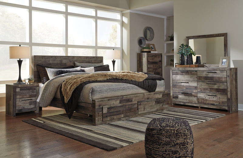 Derekson Multi Gray Footboard Storage Platform Bedroom Set from Ashley - Luna Furniture