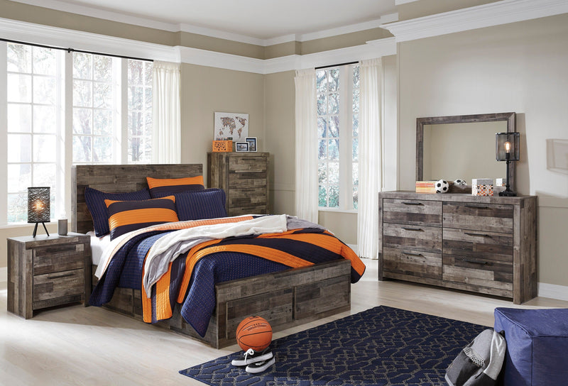 Derekson Multi Gray Side/Footboard Storage Platform Youth Bedroom Set from Ashley - Luna Furniture