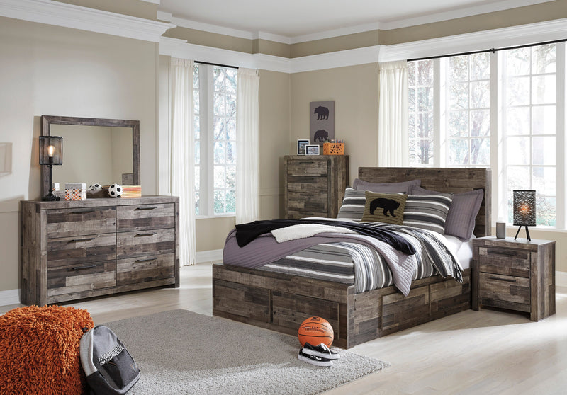 Derekson Multi Gray Double Side/Footboard Storage Platform Youth Bedroom Set from Ashley - Luna Furniture