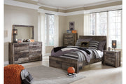 Derekson Multi Gray Full Panel Bed with 2 Storage Drawers from Ashley - Luna Furniture