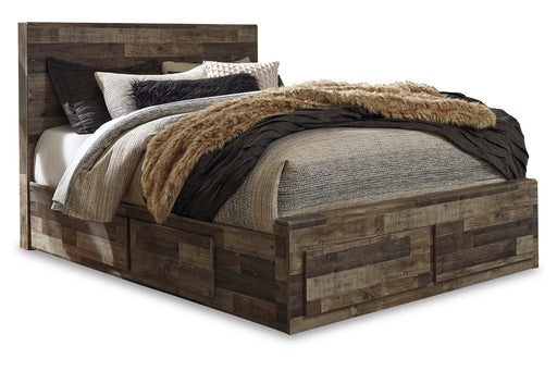 Derekson Multi Gray Queen Platform Bed with 4 Storage Drawers from Ashley - Luna Furniture