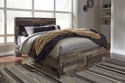 Derekson Multi Gray Queen Platform Bed with 2 Storage Drawers from Ashley - Luna Furniture