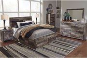Derekson Multi Gray Queen Platform Bed with 4 Storage Drawers from Ashley - Luna Furniture