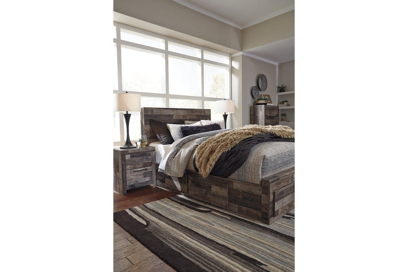 Derekson Multi Gray Queen Platform Bed with 4 Storage Drawers from Ashley - Luna Furniture