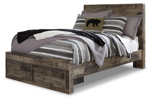 Derekson Multi Gray Full Panel Bed with 2 Storage Drawers from Ashley - Luna Furniture