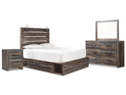 Drystan Multi Queen Panel Bed with Mirrored Dresser and Nightstand from Ashley - Luna Furniture