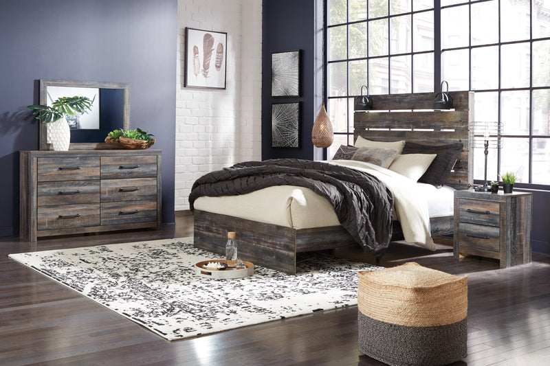 Drystan Multi Queen Panel Bed with Mirrored Dresser and 2 Nightstands from Ashley - Luna Furniture