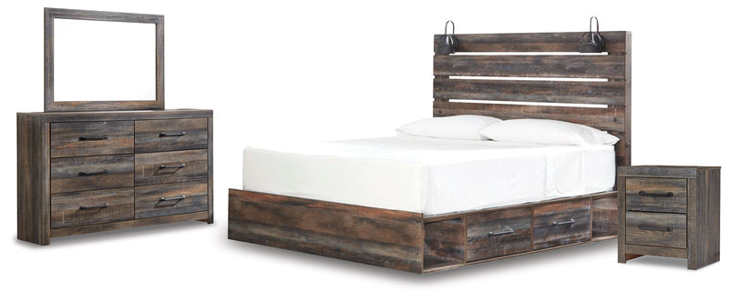 Drystan Multi King Panel Bed with Storage, Dresser, Mirror and Nightstand from Ashley - Luna Furniture