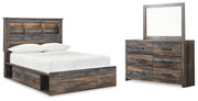 Drystan Multi Full Panel Bookcase Bed, with Storage, Dresser and Mirror from Ashley - Luna Furniture
