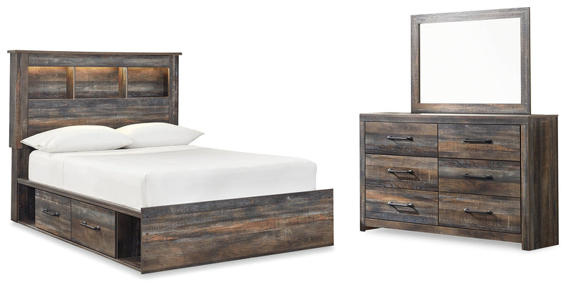 Drystan Multi Full Panel Bookcase Bed, with Storage, Dresser and Mirror from Ashley - Luna Furniture