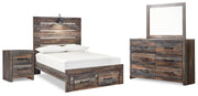 Drystan Multi Full Panel Storage Bed, Dresser, Mirror and Nightstand from Ashley - Luna Furniture