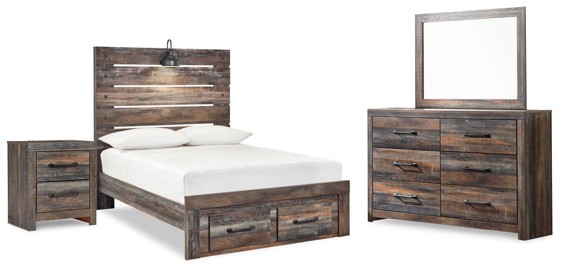 Drystan Multi Full Panel Storage Bed, Dresser, Mirror and Nightstand from Ashley - Luna Furniture