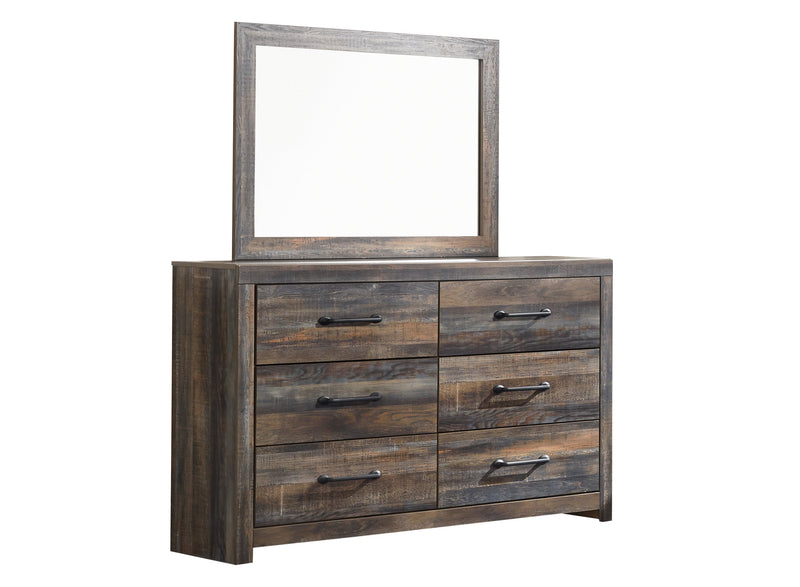 Drystan Multi Color Queen Panel Bed with Mirrored Dresser and 2 Nightstands from Ashley - Luna Furniture