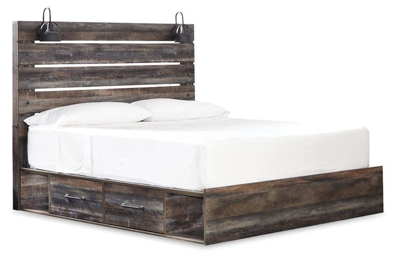 Drystan Multi King Panel Bed with Under Bed Storage, Dresser, Mirror and Nightstand from Ashley - Luna Furniture