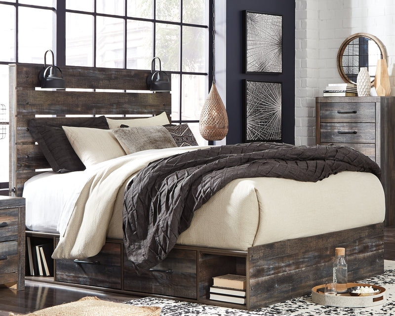 Drystan Multi Queen Panel Bed with Storage, Dresser and Mirror from Ashley - Luna Furniture
