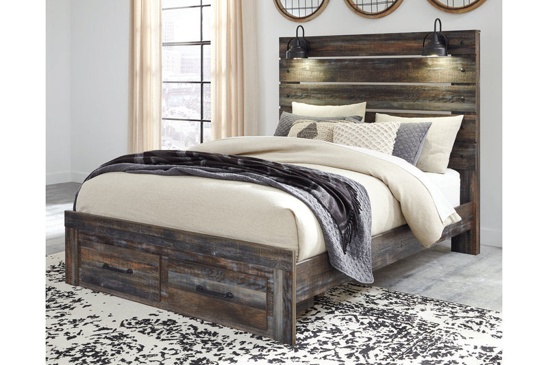 Drystan Multi Queen Panel Bed with 2 Storage Drawers from Ashley - Luna Furniture