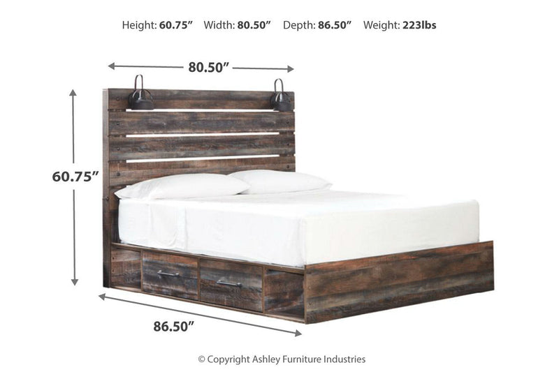 Drystan Multi King Platform Bed with 2 Storage Drawers -  Ashley - Luna Furniture