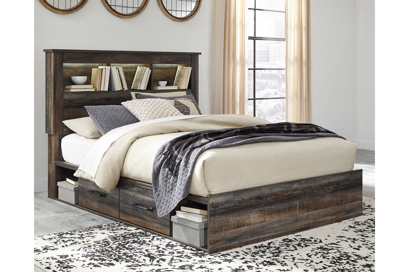 Drystan Multi Queen Platform Bookcase Bed with 2 Storage Drawers from Ashley - Luna Furniture