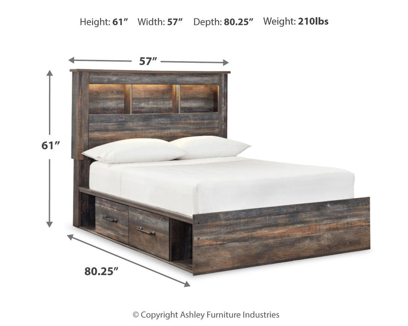 Drystan Multi Full Panel Bookcase Bed, with Storage, Dresser and Mirror from Ashley - Luna Furniture