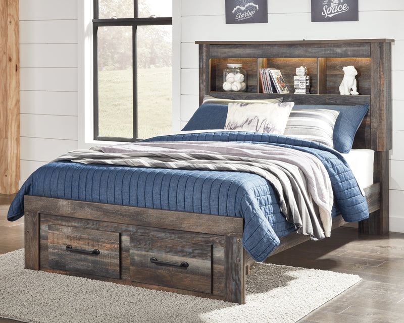 Drystan Multi Color Full Bookcase Storage Bed, Dresser and Mirror from Ashley - Luna Furniture