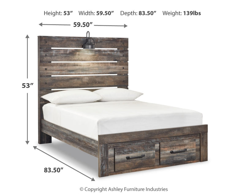 Drystan Multi Full Panel Storage Bed, Dresser, Mirror and Nightstand from Ashley - Luna Furniture
