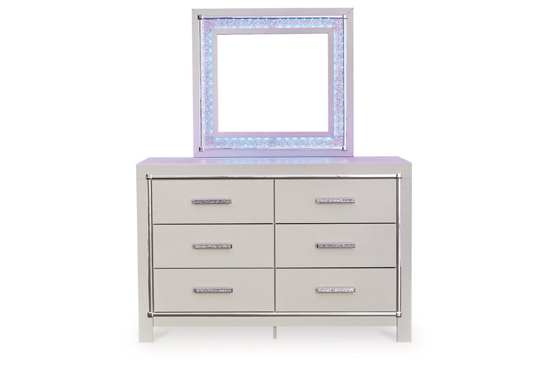 Zyniden Silver Dresser and Mirror from Ashley - Luna Furniture