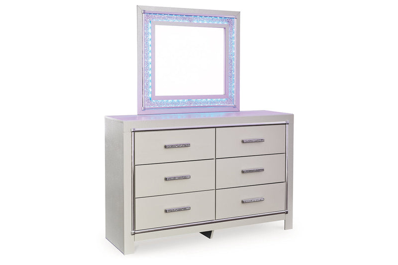 Zyniden Silver Dresser and Mirror from Ashley - Luna Furniture