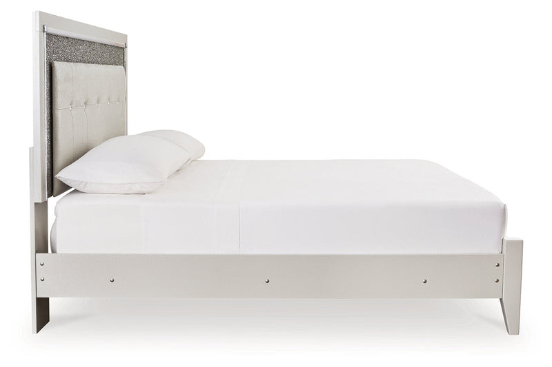 Zyniden Silver King Upholstered Panel Bed from Ashley - Luna Furniture
