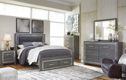 Lodanna Gray LED Footboard Storage Bedroom Set from Ashley - Luna Furniture